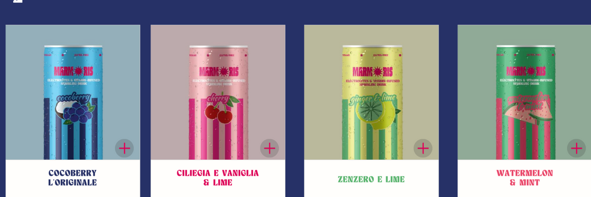 La gamma Marmoris: Cocoberry, Cherry Vanilla, Ginger & Lime e Watermelon & Mint